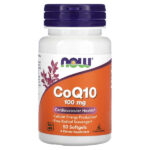 Коэнзим Q10, 100 мг, 50 мягких таблеток — NOW Foods
