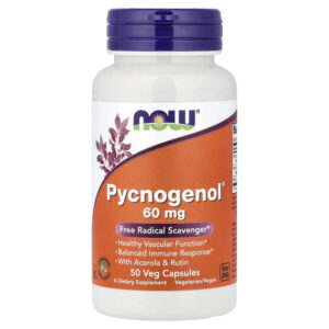 Pycnogenol® с ацеролой и рутином, 50 вегетарианских капсул — NOW Foods