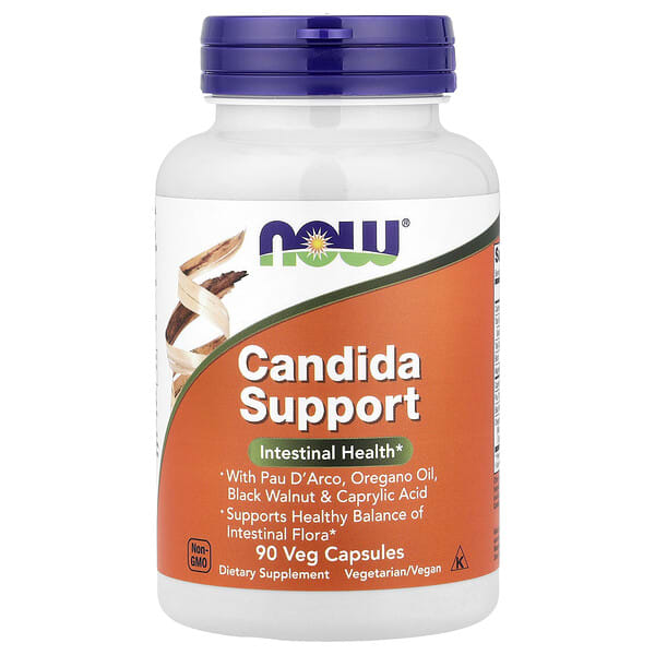 now03308_v_57.jpg Candida Support, добавка для баланса микрофлоры в кишечнике, 90 растительных капсул — NOW Foods