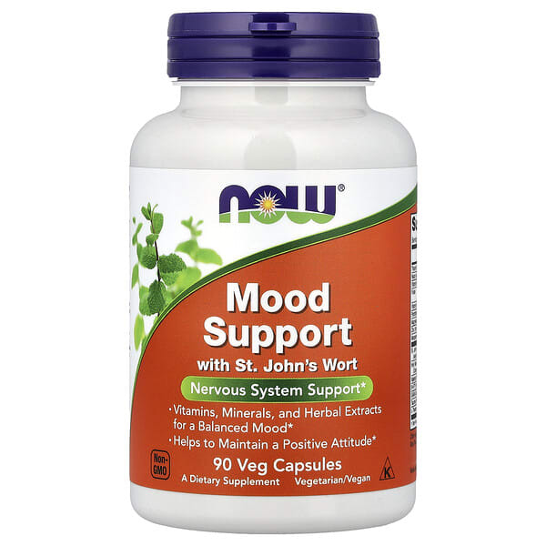 now03351_v_45.jpg Mood Support со зверобоем, 90 растительных капсул — NOW Foods