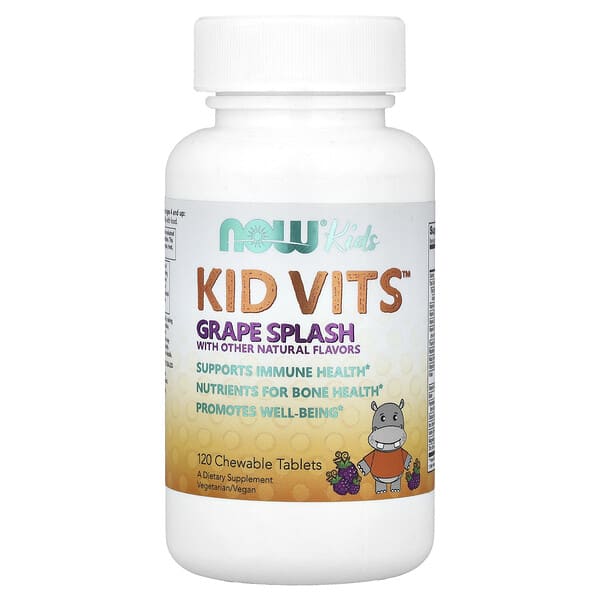 now03873_v_8.jpg Kid Vits™, Grape Splash, 120 жевательных таблеток — NOW Foods