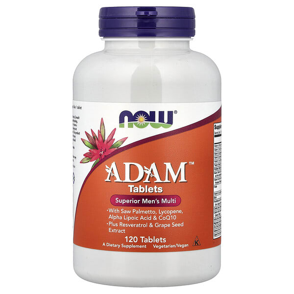 now03876_v_56.jpg Adam™, улучшенные мультивитамины для мужчин, 120 таблеток — NOW Foods