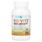 Kids, Kid Vits™, детские витамины, со вкусом ягодного лимонада, 120 жевательных таблеток — NOW Foods