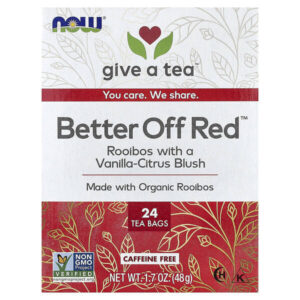 Better Off Red™, чай без кофеина, 24 чайных пакетика, 48 г (1,7 унции) — NOW Foods