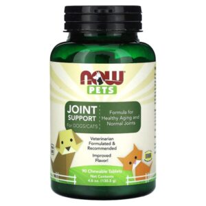 Pets, поддержка суставов для собак и кошек, 90 жевательных таблеток, 126 г (4,44 унции) — NOW Foods