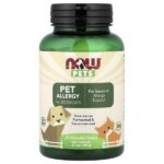 Pets, против аллергии, для кошек и собак, 75 жевательных таблеток — NOW Foods