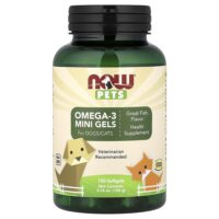 Pets, мини-капсулы с омега-3, для собак и кошек, со вкусом рыбы, 150 капсул, 106 г (3,74 унции) — NOW Foods