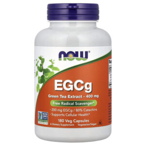 EGCg, экстракт зеленого чая, 400 мг, 180 растительных капсул — NOW Foods