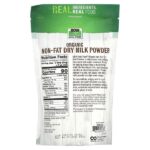 Real Food, органическое обезжиренное сухое молоко 340 г (12 унций) — NOW Foods — изображение 2