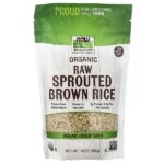 Real Food, органический проросший бурый рис, необработанный, 454 г (16 унций) — NOW Foods