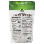 Real Food, органический проросший бурый рис, необработанный, 454 г (16 унций) — NOW Foods — изображение 2