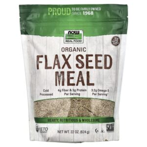Real Food, мука из органического льна, 624 г (22 унции) — NOW Foods