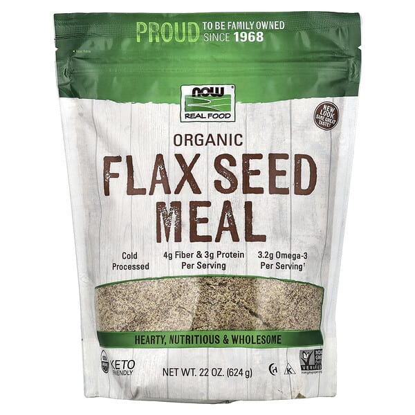 now06256_v_21.jpg Real Food, мука из органического льна, 624 г (22 унции) — NOW Foods