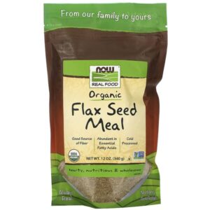 Real Food, органическая мука из семян льна, 340 г (12 унций) — NOW Foods