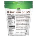 Real Food, органический резаный овес, 907 г (2 фунта) — NOW Foods — изображение 2
