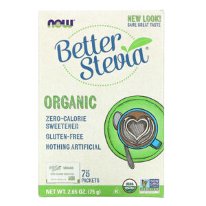 Органическая продукция, BetterStevia, Некалорийный подсластитель, 75 пакетиков, 2,65 унции (75 г) — NOW Foods