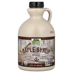 Real Food, органический кленовый сироп, класс A, темного цвета, 946 мл — NOW Foods