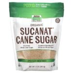 Real Food, Sucanat, сертифицированный органический тростниковый сахар, 907 г (2 фунта) — NOW Foods