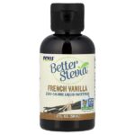 Better Stevia®, жидкий подсластитель с нулевой калорийностью, французская ваниль, 59 мл (2 жидк. унции) — NOW Foods