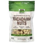 Real Food, орехи макадамия, сухой обжарки, с морской солью, 255 г (9 унций) — NOW Foods