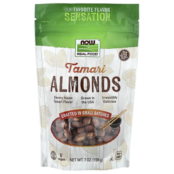 now07026_v_15.jpg Real Food, миндаль тамари, 198 г (7 унций) — NOW Foods