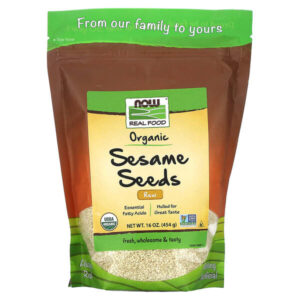 Real Food, органические сырые семена кунжута, 454 г (16 унций) — NOW Foods