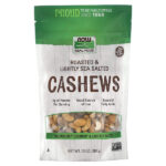 Real Food, кешью, обжаренные с морской солью, 284 г (10 унций) — NOW Foods