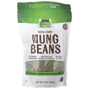 Real Food, бобы мунг, 454 г (16 унций) — NOW Foods