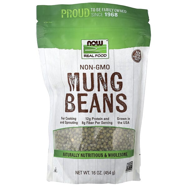now07250_v_16.jpg Real Food, бобы мунг, 454 г (16 унций) — NOW Foods