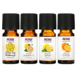 Solutions, Put Some Pep in Your Step, набор эфирных масел для бодрости, 4 флакона по 10 мл (1,3 жидк. Унции) — NOW Foods