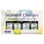 Solutions, Seasonal Changes, набор сбалансированных эфирных масел, 4 флакона, 1/3 жидк. Унции (10 мл) каждый — NOW Foods — изображение 2