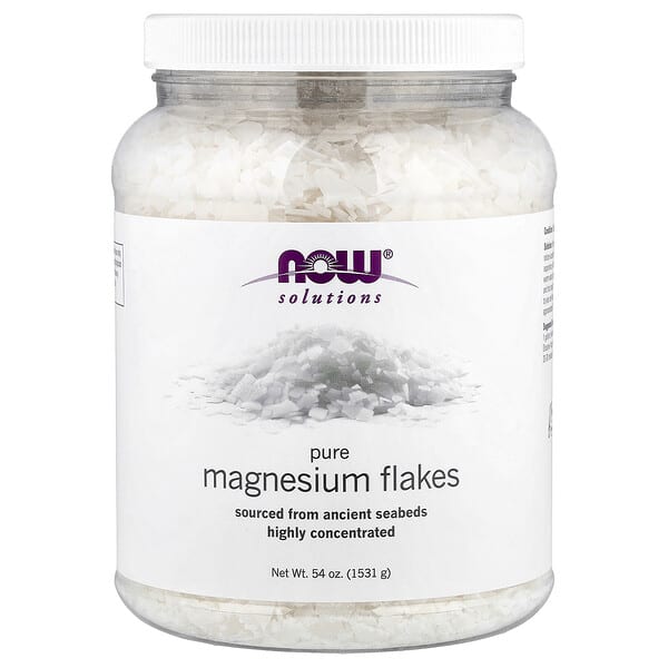 now07738_v_44.jpg Solutions, чистый магний в хлопьях, 1531 г (54 унции) — NOW Foods