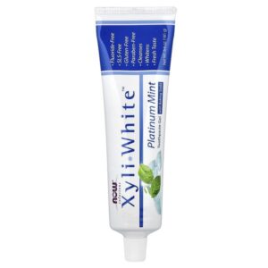 Solutions, XyliWhite™, зубная паста-гель с пищевой содой, платиновая мята, 181 г (6,4 унции) — NOW Foods