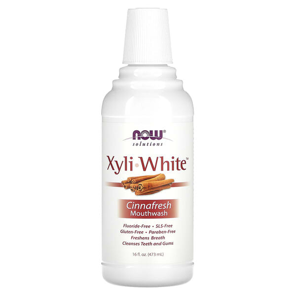 now08096_v_25.jpg Ополаскиватель для полости рта XyliWhite, свежесть корицы, 16 жидких унций (473 мл) — NOW Foods