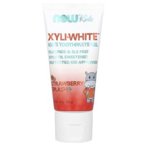 XyliWhite, зубная паста-гель для детей, клубничный вкус, 85 г (3 унции) — NOW Foods