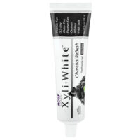 Solutions, XyliWhite™, древесный уголь, гель-паста для зубной пасты, мята, 181 г (6,4 унции) — NOW Foods