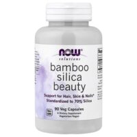 Solutions, Bamboo Silica Beauty, диоксид кремния из бамбука, 90 вегетарианских капсул (380 мг в 1 капсуле) — NOW Foods