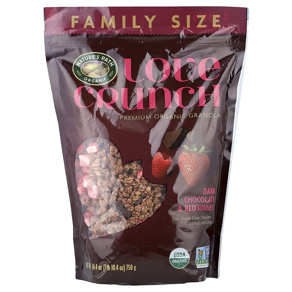 npa77185_v_3.jpg Love Crunch Premium Organic Granola Dark Chocolate and Red Berries, 26.4 oz — Nature's Path