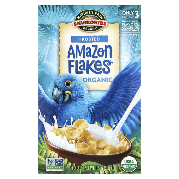 npa86001_v_36.jpg EnviroKidz, органические глазированные хлопья Amazon Flakes®, 325 г (11,5 унции) — Nature's Path