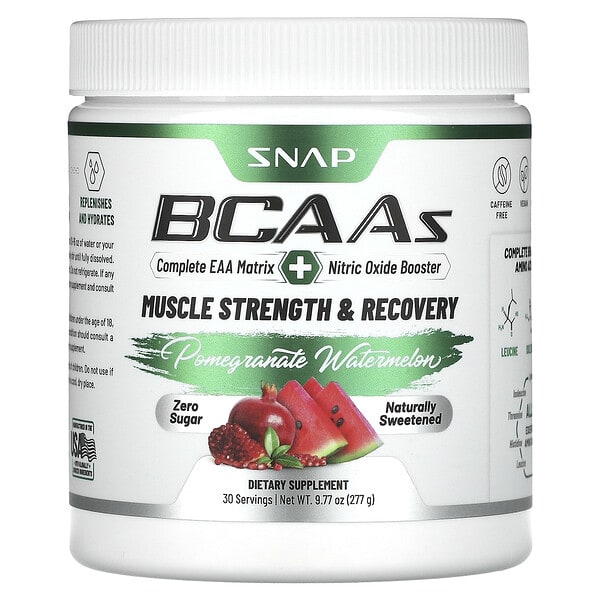 npp25306_v_8.jpg BCAA, со вкусом граната и арбуза, 277 г (9,77 унции) — Snap Supplements