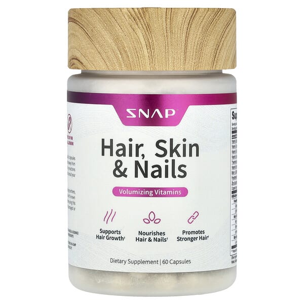 npp25318_v_28.jpg Для волос, кожи и ногтей, 60 капсул — Snap Supplements