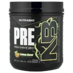 PRE-Workout, предтренировочный комплекс, лимонный взрыв, 627 г (1,38 фунта) — NutraBio