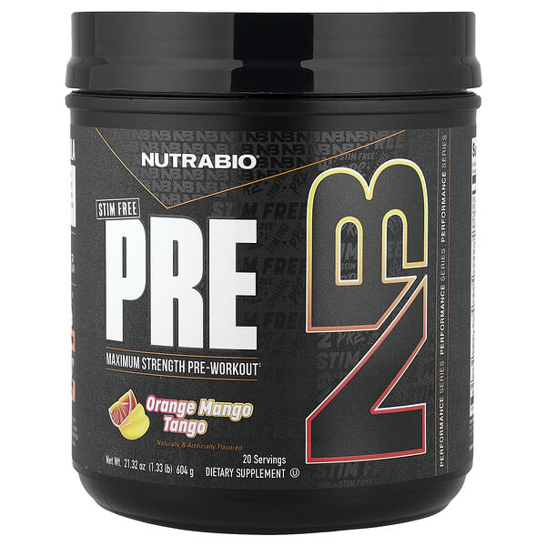 nrb22008_v_8.jpg PRE-Workout, добавка без стимуляторов, со вкусом апельсина и манго, 604 г (1,33 фунта) — NutraBio