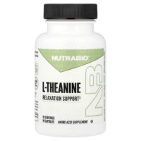 L-теанин, 90 капсул (200 мг на капсулу) — NutraBio