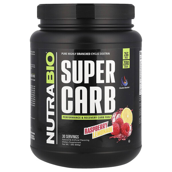 nrb25981_v_34.jpg Super Carb, со вкусом малинового лимонада, 834 г (1,8 фунта) — NutraBio