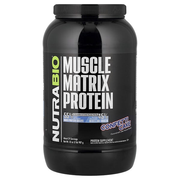 nrb26170_v_25.jpg Muscle Matrix Protein, торт с конфетти, 907 г (2 фунта) — NutraBio