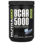 BCAA 5000, голубая малина, 444 г (0,98 фунта) — NutraBio