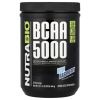 BCAA 5000, голубая малина, 444 г (0,98 фунта) — NutraBio