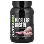 Мицеллярный казеин, клубничное мороженое, 907 г (2 фунта) — NutraBio
