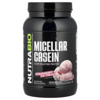 Мицеллярный казеин, клубничное мороженое, 907 г (2 фунта) — NutraBio